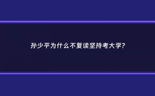 孙少平为什么不复读坚持考大学？