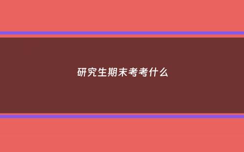 研究生期末考考什么