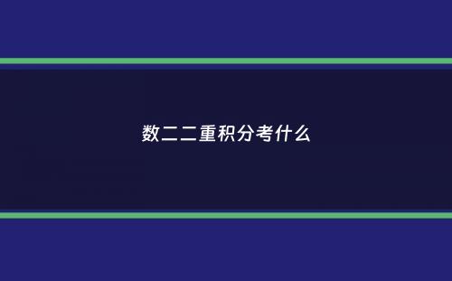 数二二重积分考什么