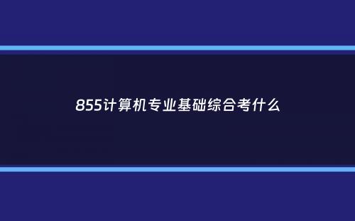 855计算机专业基础综合考什么