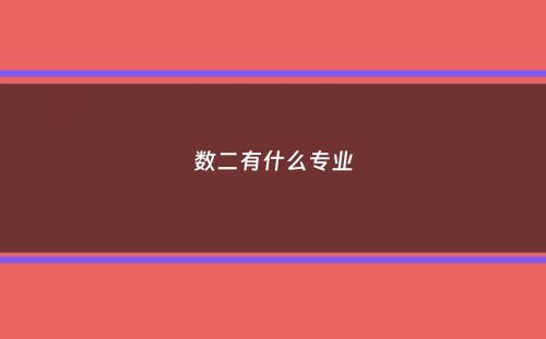数二有什么专业