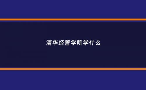 清华经管学院学什么