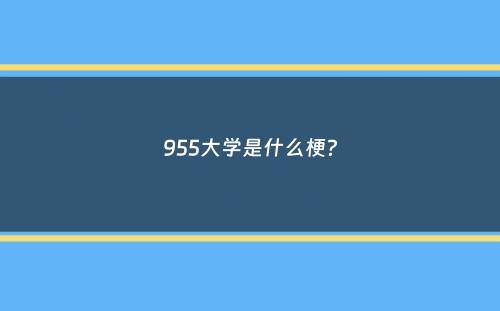 955大学是什么梗？